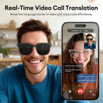 AI Smart Glasses, Bluetooth 5.4 Translation Glasses with 144 Language & Accents, Blue Light Filtering Lenses, Multifunctional Smart Glasses for Men Women, Travel Meeting Trade Business HY-C8 White