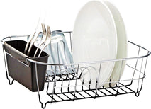 Small Chrome-Plated Steel Dish Drainer with Detachable Cutlery Cup