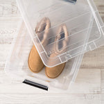 IRIS USA 32 Qt Stackable Plastic Storage Bins with Lids, 4 Pack, Made in USA