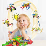 huaker 180 piece stem building toys for kids aged 3 4 5 6 7 8 years with large storage box