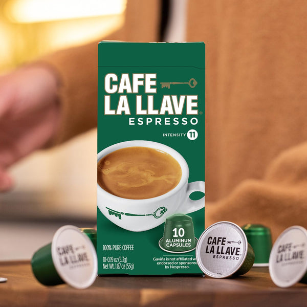 Cafe La Llave Latin Style Espresso Pods, Dark Roast, 80 Count Aluminum Capsules