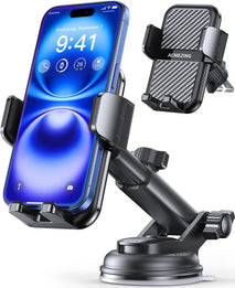 3-in-1 Car Phone Holder [122+LBS Strongest Suction & Stable Clamp Arm] 360° Adjustable Car Phone Mount, Cell Phone Holders for Your Car for Dashboard Vent, All Smartphones & Car Models