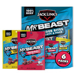 Jack Link's x MrBeast Beef Jerky Variety Pack, 6 Pack, 5.4 oz Bags, Ready to Eat Protein Snacks