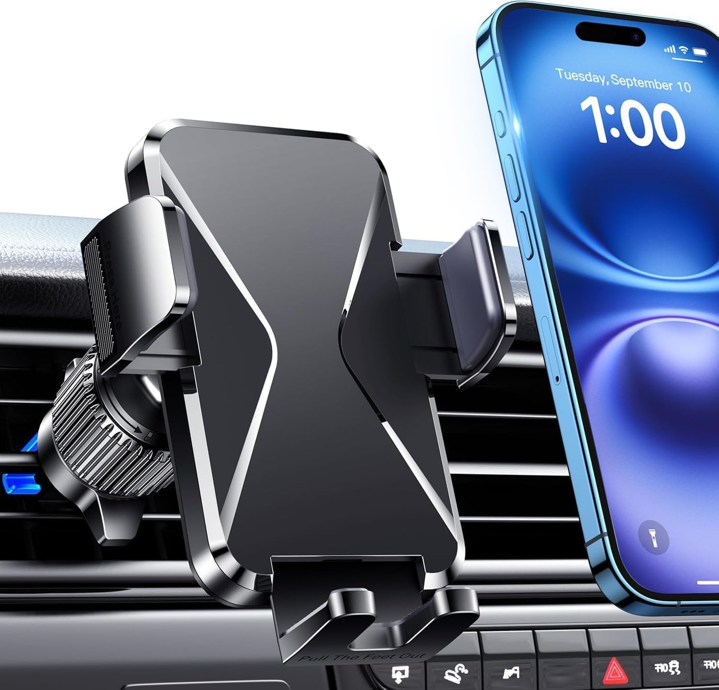 Qifutan Dash Mounted Holders Phone Holders for Your Car Phone Mount for Car Windshield Dashboard Air Vent Universal Hands Free Automobile Cell Phone Holder Fit for iPhone Smartphone