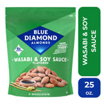 Blue Diamond Wasabi and Soy Sauce Flavored Almonds, 25 Oz Bulk Bag, Pantry Staple, GMO-Free, Kosher Certified