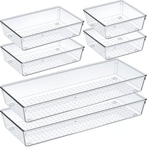 Clear Drawer Organizer Set for Kitchen and Office Storage