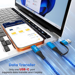 Multi Charging Cable for iPhone Watch Charger with Dual Type-C Ports