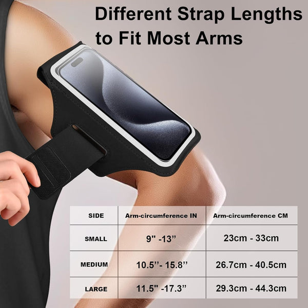 Running Armband for iPhone and Galaxy Phones with Earphone Bag and Zipper Slot