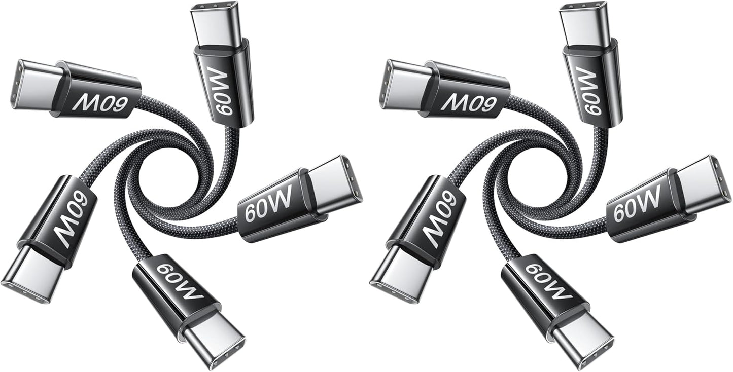 LISEN USB C to USB C Cable, 5-Pack [3.3/3.3/6.6/6.6/10FT] for iPhone 17 Charger Cord, 60W C to C Cable Fast Charging for iPad, iPhone 16 15 Pro Max, Galaxy S25/S24 USBC to USBC Cable Gifts for Men