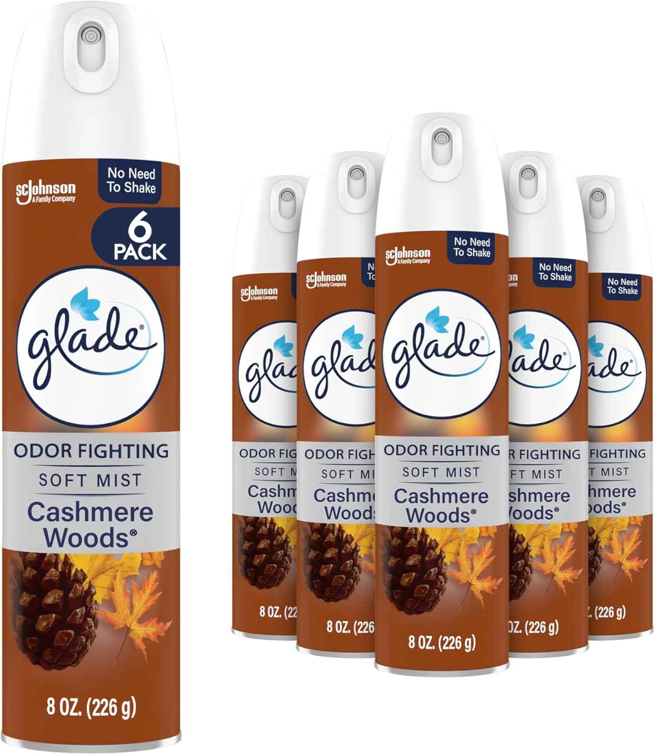 Glade Air Freshener Room Spray, Clean Linen Scent, Odor Fighting to Deliver Long Lasting Freshness, 8 Oz, 6 Count