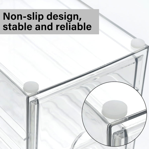 Clear Stackable Acrylic Drawer Makeup Organizer Set of 2
