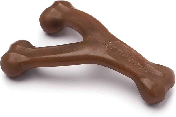 Benebone Wishbone Durable Dog Chew Toy for Aggressive Chewers, Real Bacon, Made in USA, Medium