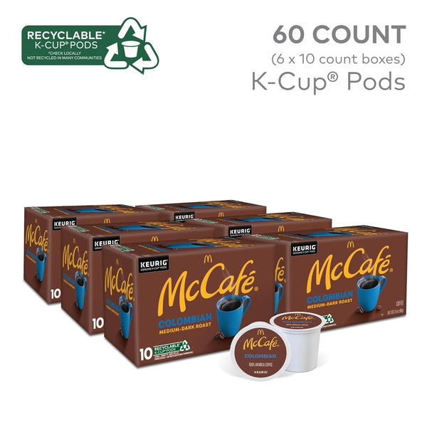 McCafe Colombian Single Serve Coffee Keurig K-Cup Pods Medium Roast 60 Count