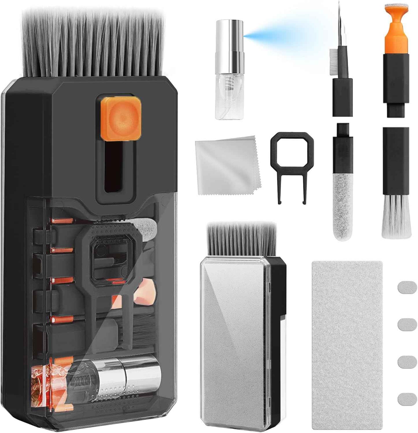 Keyboard Cleaning Kit Laptop Cleaner, 10-in-1 Computer Screen Cleaning Brush Tool, Multi-Function PC Electronic Cleaner Kit Spray for iPad iPhone Pro, Earbuds, Camera Monitor, All-in-one with Patent