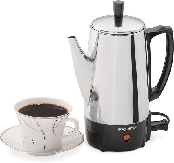 Presto 6-Cup Stainless-Steel Coffee Percolator for Small Households