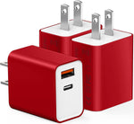 3 Pack USB C Wall Charger with Dual Ports for iPhone and iPad