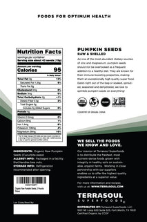 Terrasoul Superfoods Organic Pumpkin Seeds, 2 Lbs - Shelled, Raw, Unsalted, Premium Quality