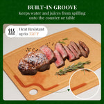 Kikcoin Wood Cutting Board for Kitchen with Non-slip and Juice Groove