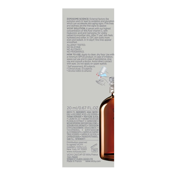 vichy liftactiv vitamin c serum 20ml face brightening pure vitamin c + hyaluronic acid + vitamin e
