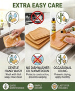 Luxury XL Bamboo Cutting Board Set of 3 with Vertical Grain Strength Technology