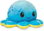 TeeTurtle Reversible Octopus Plushie - 4-Inch Pink + Aqua Two-Sided Flip Plush Toy with Embroidered Details - Cute Mini Collectible Plush for Kids, Teens, and Adults
