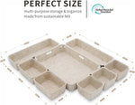 Desk Drawer Organizer Tray, 8-Piece Beige Office Storage, Nordic Minimalist Lifestyle