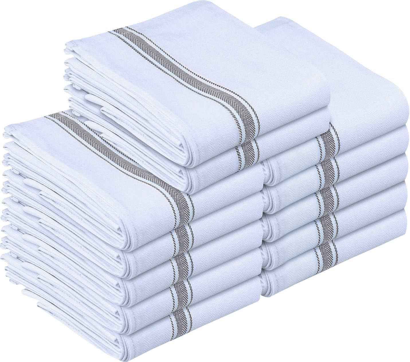 Utopia Towels Blue Dish Towels [12 Pack - 15 x 25 Inches] 100% Ring Spun Cotton Highly Absorbent & Reusable Cleaning Bar, Tea, Kitchen and Dishcloths Set - 200 GSM