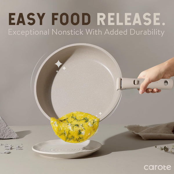 19-piece non-stick cookware set with detachable handles