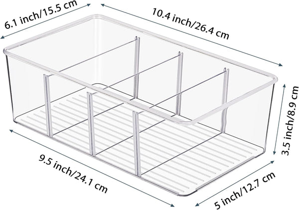 Clear Plastic Food Storage Organizer Bins for Pantry and Kitchen