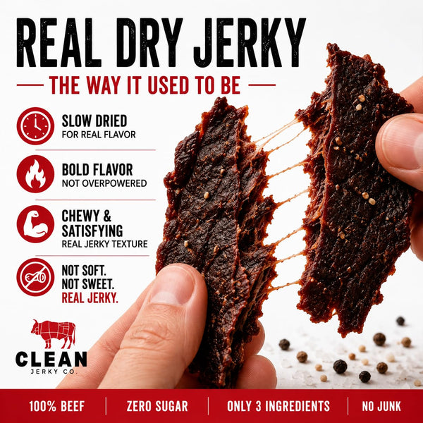 Old Fashioned Dry Zero Sugar Beef Jerky Made with 100% Beef