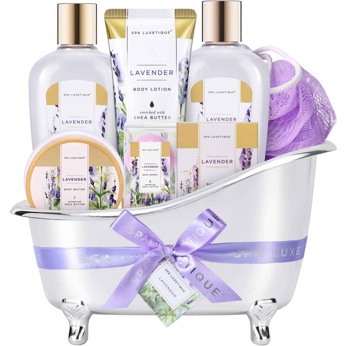 spa luxetique Gift Set For Women, Bath Sets for Women Gift, 8 Pcs Rose Spa Basket Includes Bubble Bath, Shower Gel, Body Lotion, Birthday Spa Gifts, Mother‘s Day Gifts for Mom, Christmas Gifts for Her