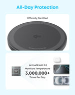 Anker Zolo Magnetic Wireless Charger, Qi2 Certified 15W MagSafe-Compatible Wireless Charging Pad, for iPhone 17/16/15 Series, AirPods, and More (Not for Pixel, Adapter Not Included) (Black, 2 Pack)