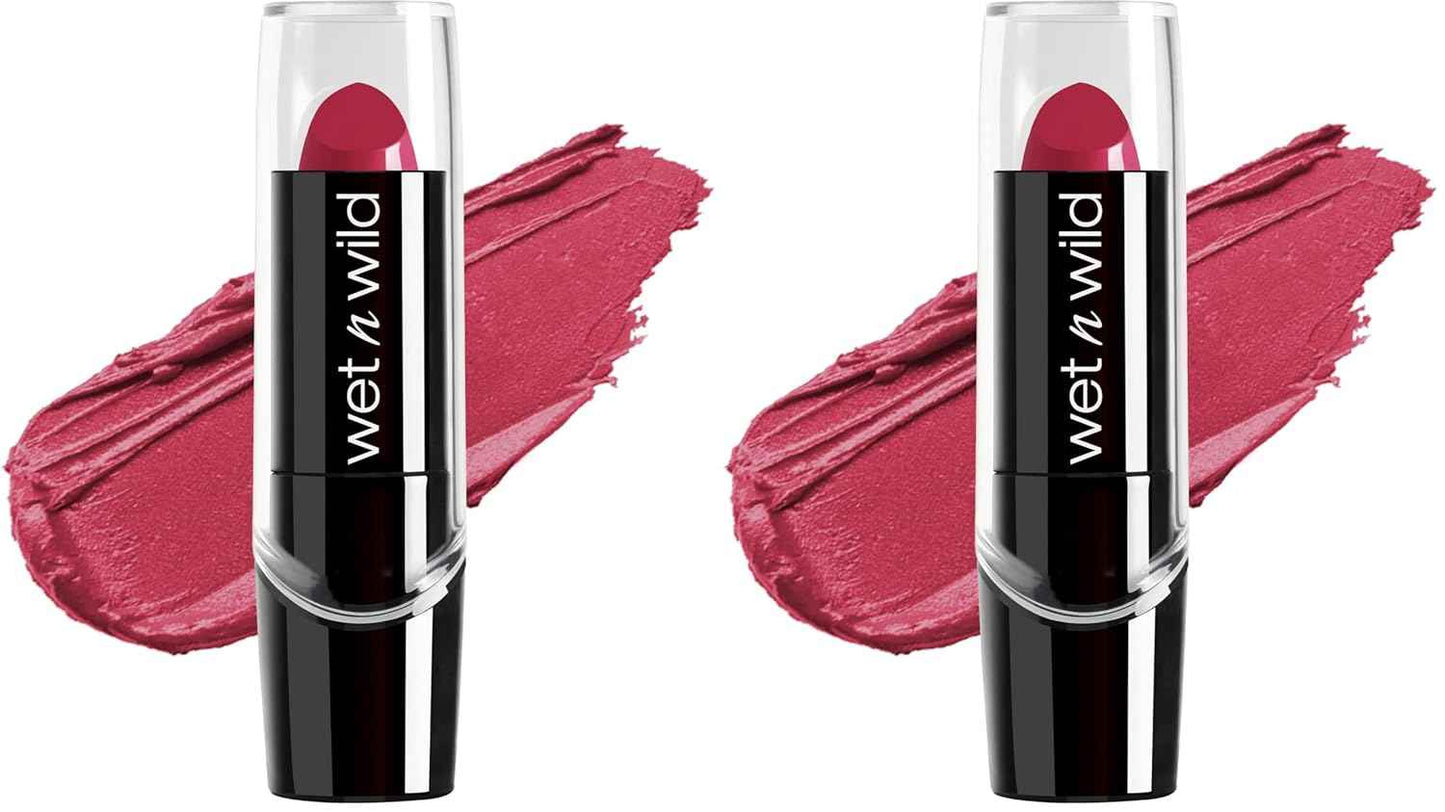 wet n wild Silk Finish Lipstick, Hydrating Rich Buildable Lip Color, Formulated with Vitamins A,E, & Macadamia for Ultimate Hydration, Cruelty-Free & Vegan - Cherry Frost