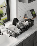 Kitsure Large Dish Drying Rack with Extendable Design for Kitchen Countertops