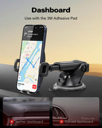 APPS2Car Car Phone Mount with Suction Cup, Universal Windshield Dashboard Holder with Sticky Gel Pad, Compatible with iPhone 17/16/15/14/13, Samsung, Most Smartphones