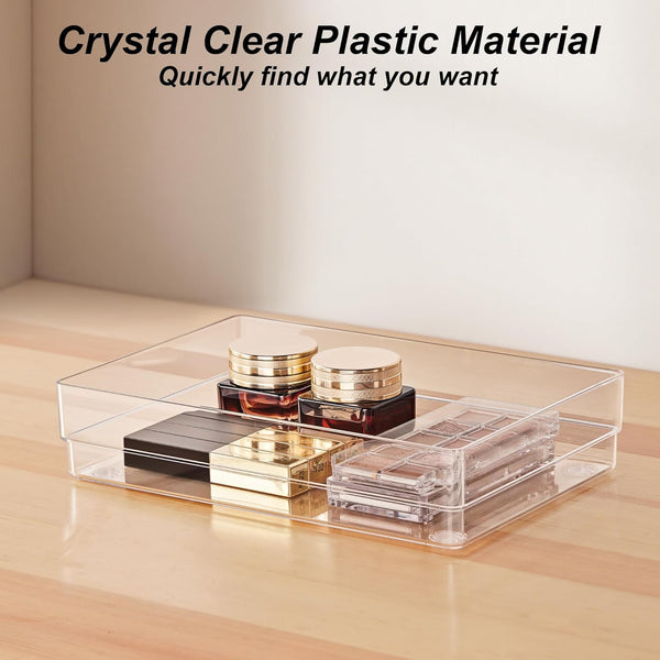 7-Piece Drawer Organizer Set with Non-Slip Pads for Desk, Kitchen, and Bedroom Drawers