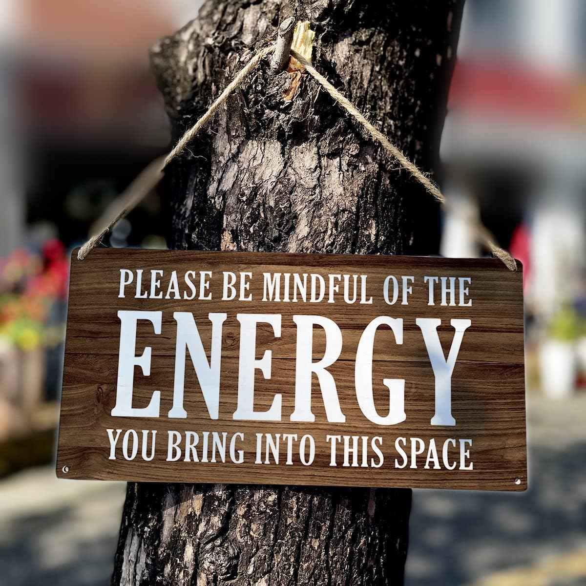 Country Style Wall Decor Be Mindful Quote Wooden Signs Rustic Hanging Wall Plaque Positive Energy Sign Home Decor Present