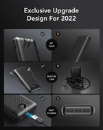 VRURC Portable Charger 20000mAh, Fast Charging Power Bank USB C,4 Output 2 Input Travel Essentials Charging Bank Equipped with LED Display,Built-in Wall Plug and Cables,Phone Charger Battery,Black