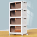 4 Tier Plastic Storage Bins with Lid for Living Room Office Dorm