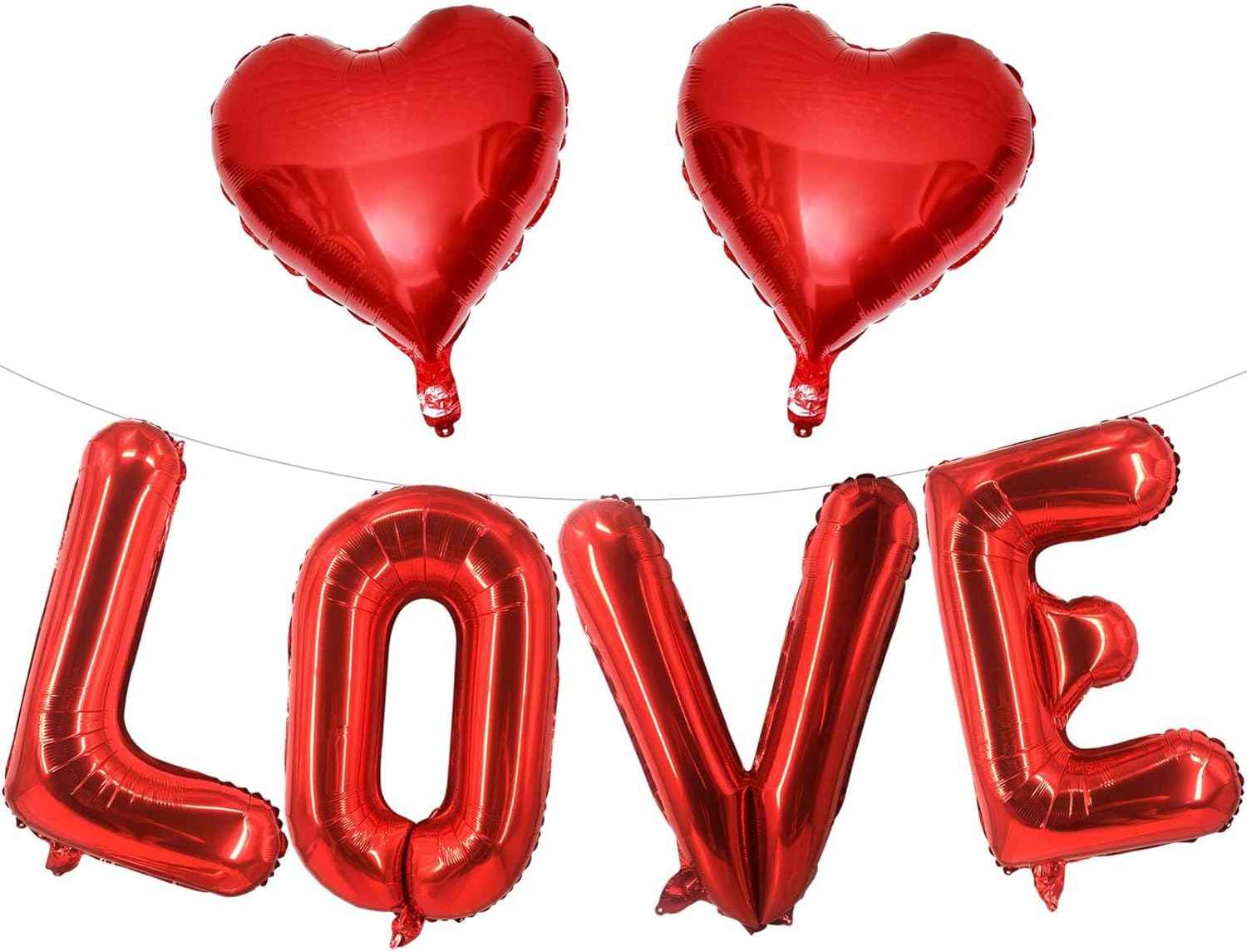 Red Love Balloons Red Heart Balloons Valentines Day Decorations Love Heart Balloons for for Valentines Day Bridal Shower Wedding Romantic Special Night Party Supplies Decorations