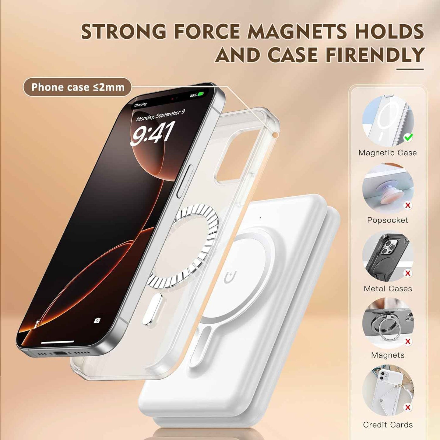 Magnetic Wireless Charger for iPhone: 3 in 1 Travel Charging Station for Apple Devices for iPhone 17 Air 16 15 14 13 12 Pro Max Plus - Foldable Charging Pad for Apple Watch Series & Airpods 4 3 2 Pro
