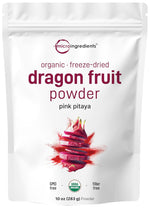 Organic Dragon Fruit Powder, 10oz, 100% Natural, Freeze-Dried, Non-GMO, Vegan Friendly