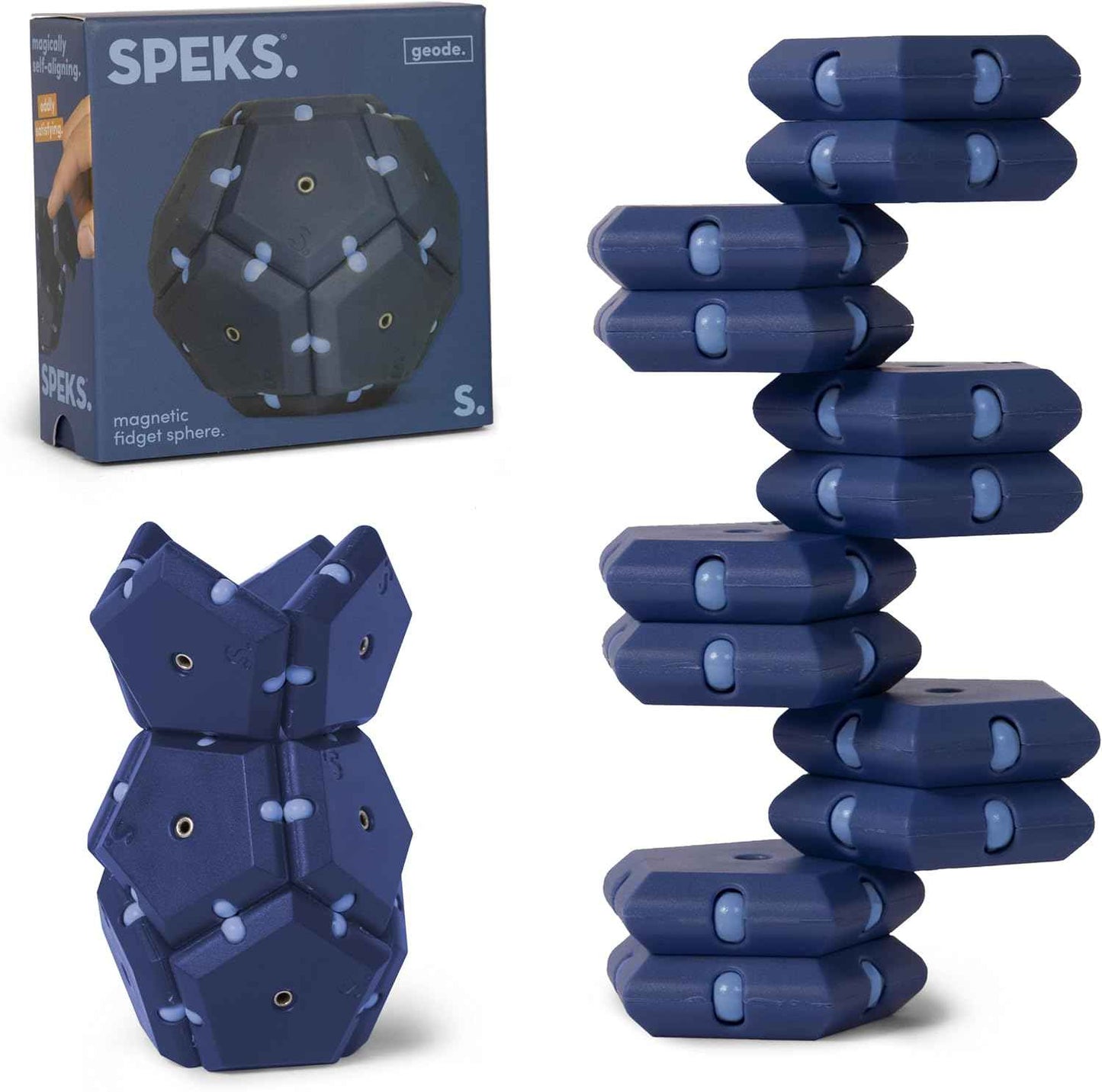 Speks Geode Magnetic Fidget Toy | Sensory Desk Toy for Adults & Teens 14+ | Stress Relief Gift | Sphere, Cool