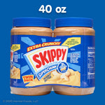 SKIPPY Chunky and Crunchy Peanut Butter Twin Pack 2 x 40oz Gluten-Free Kosher Certified