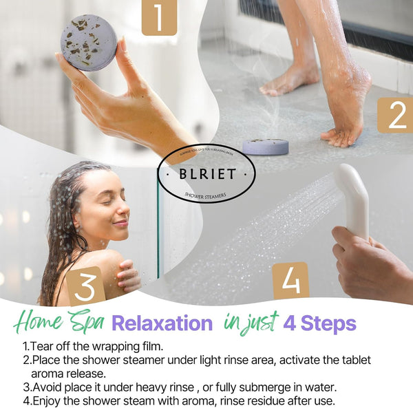 Shower Steamers Aromatherapy Blriet 8 Pack Gifts for Women and Teen Girls Self Care Spa Relaxation Essentials