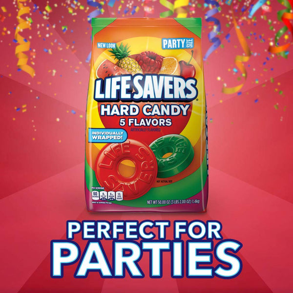 Life Savers 5 Flavors Hard Candy Assortment 50-Ounce Individually Wrapped Bulk Pack