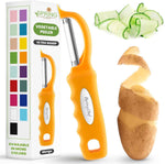 Spring Chef Premium Swivel Vegetable Peeler, Soft Grip Handle and Ultra Sharp Stainless Steel Blades - Perfect Kitchen Peeler For Veggie, Fruit, Potato, Carrot, Apple - Black
