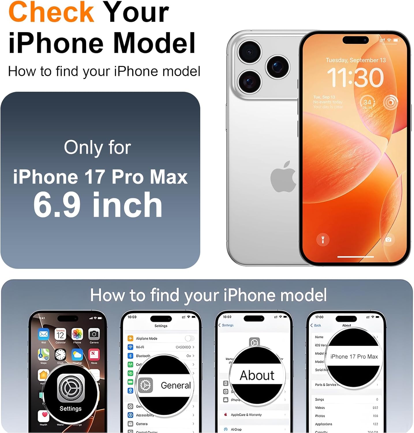 SPIDERCASE Magnetic for iPhone 17 Pro Max Case,with [3 Stand Ways] [Military Grade Drop Protection] with Invisible Stand Shockproof Slim Case for iPhone 17 Pro Max 6.9",Clear