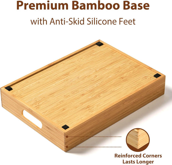 Bamboo Kitchen Cabinet Organizer for Food Storage Container Lids