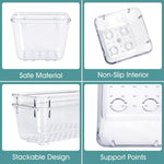 Clear Plastic Drawer Organizer Set for Desk, Kitchen, Bedroom, Bathroom, Office
